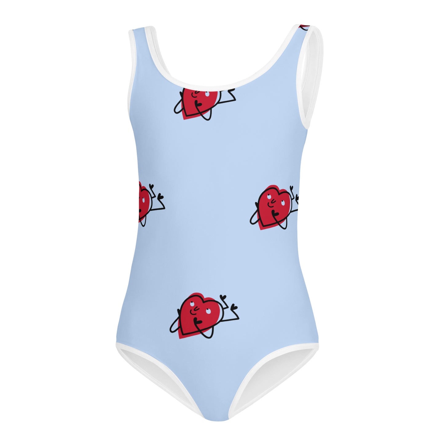 Heart All-Over Print Kids Swimsuit