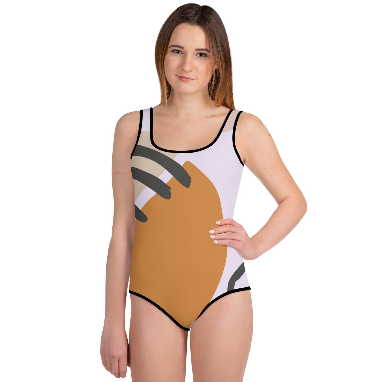 Scribble All-Over Print Youth Swimsuit