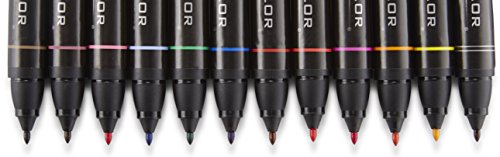 Prismacolor Premier Double-Ended Art Markers, Fine and Chisel Tip, 12 Pack