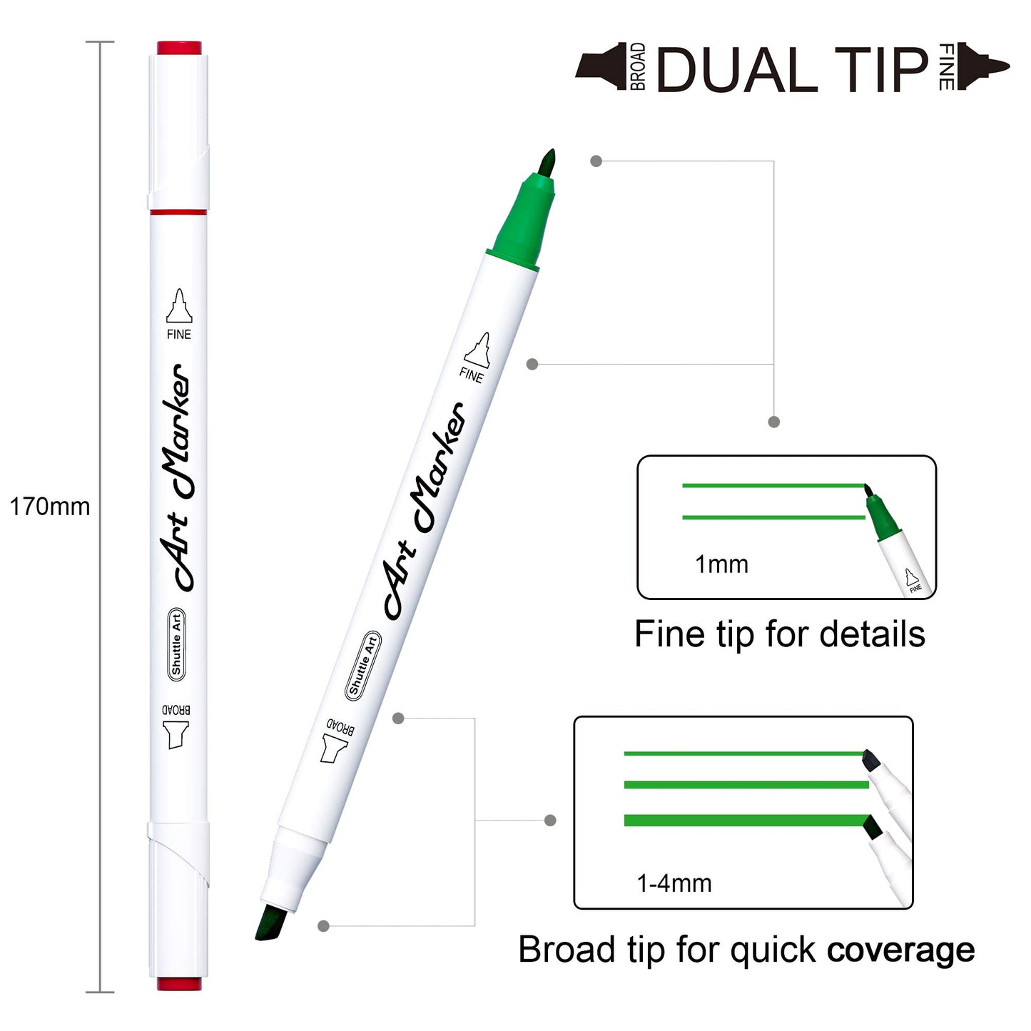 Shuttle Art 61 Colors Dual Tip Art Markers