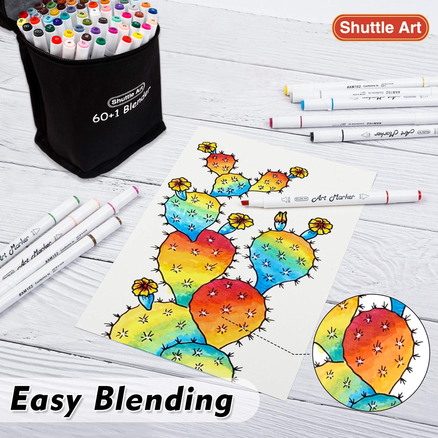 Shuttle Art 61 Colors Dual Tip Art Markers